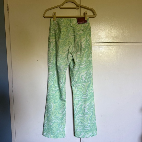 House Of Sunny Paradise Party Flare Leg Pants Green Size 2 - Picture 9 of 16